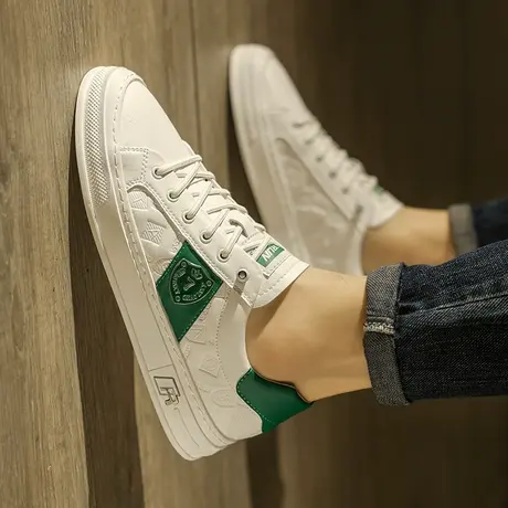 欧洲站男鞋2024新款春季韩版百搭软底休闲运动一脚蹬小白板鞋潮鞋商品大图