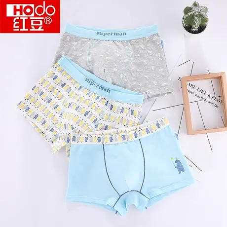 红豆儿童内裤男宝宝大童青少年平角裤棉质可爱卡通宽松男童短裤商品大图