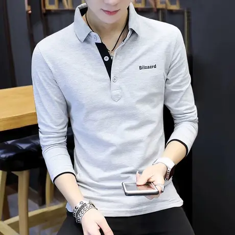 男长袖t恤韩版潮流2023春季休闲男士Polo衫秋衣丅恤短袖衣服体恤商品大图