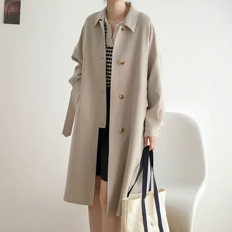 小个子气质风衣外套女中长款显瘦气质减龄2023秋季新款韩系女神范商品大图