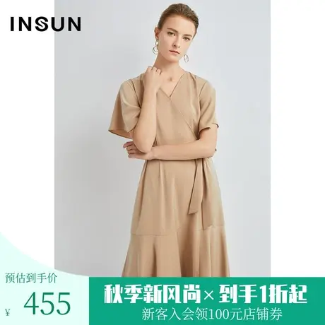 恩裳夏女装时尚荷叶边下摆收腰显瘦休闲款舒适连衣裙图片