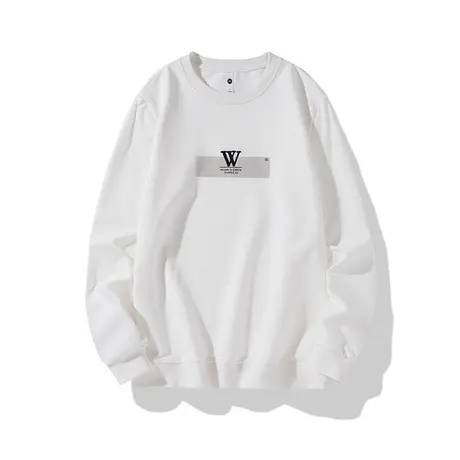 秋季黑色卫衣男士休闲宽松圆领2021新款衣服秋季百搭长袖t恤男装商品大图