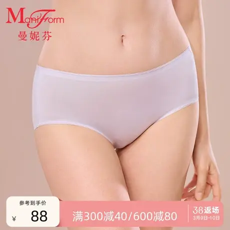 曼妮芬舒适中腰柔软舒适抗菌内裆印花女内搭底裤20710501商品大图