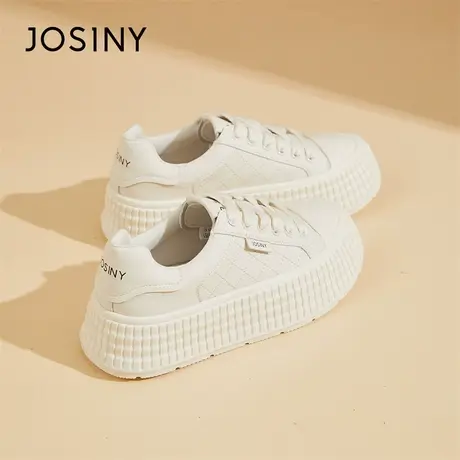 Josiny/卓诗尼板鞋2024新款春季厚底百搭运动增高小白鞋女休闲鞋商品大图