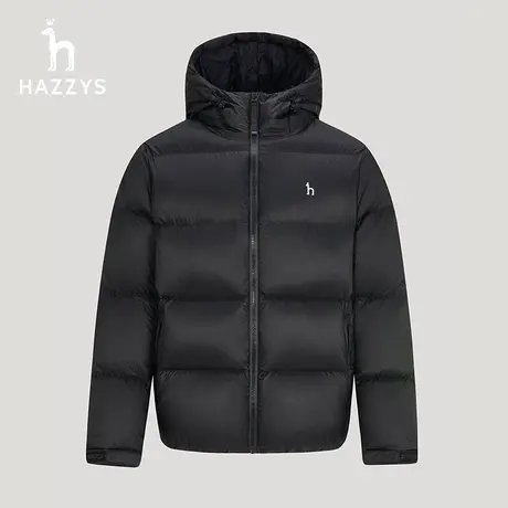 【商场同款】Hazzys哈吉斯冬季新款男士保暖连帽羽绒服休闲外套潮图片