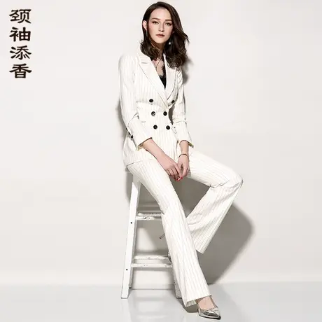 颈袖添香2023总裁职业套装女裤气质女神范御姐风修身西装套装商品大图