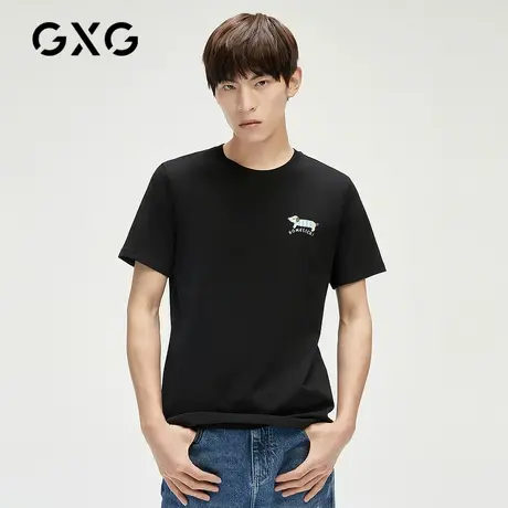 【新款】GXG男装 夏季时尚百搭男短袖针织T恤GHC144004A商品大图