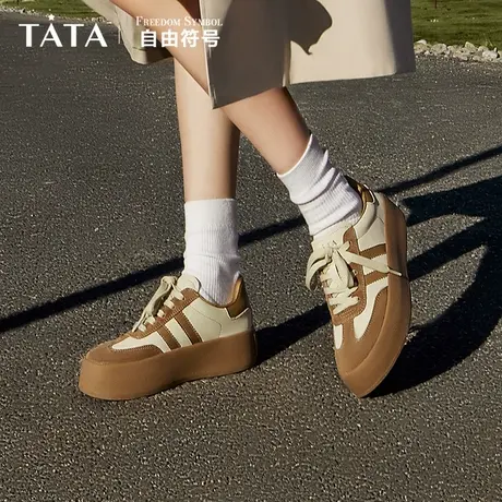 【所有女生的衣橱直播间】Tata他她复古德训鞋女平底板鞋休闲鞋商品大图