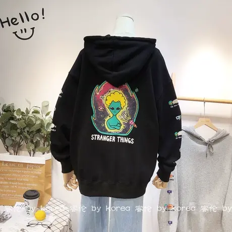 2020秋韩国东大门ulzzang原宿风搞怪嘻哈外星人卫衣休闲外套宽松商品大图