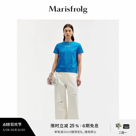 【新能量色彩】Marisfrolg玛丝菲尔2025夏新款时尚圆领修身T恤图片