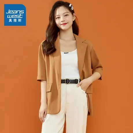 YD真维斯女装2025春季新款潮流百搭简约美式高街休闲女西装外套女图片