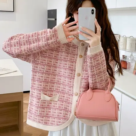 小香风女毛衣外套2023年新款秋装洋气时髦开衫韩版宽松女外套上衣图片