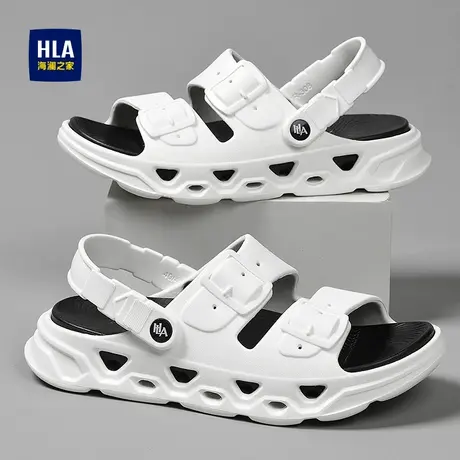 HLA/海澜之家厚底增高凉鞋男2025新款时尚耐磨防滑透气休闲拖鞋图片