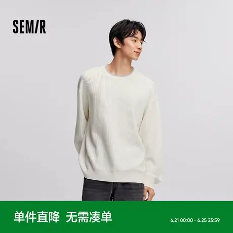 森柔毛衫|商场同款森马针织衫男抗静电2024冬新款打底衫情侣内搭图片