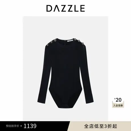 DAZZLE 地素奥莱小上衣黑色长袖小上衣商品大图