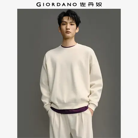 GC2025男装秋冬新款刺绣肌理感套头衫圆领落肩袖宽松卫衣12025604商品大图