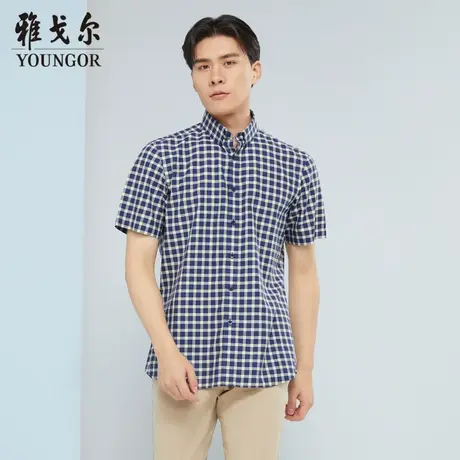 雅戈尔奥莱 商场同款男士短袖衬衫新款官方正品商务休闲短袖衬衫商品大图