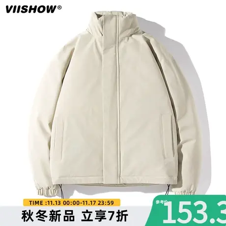 VIISHOW秋冬季加厚立领夹克男上衣潮牌夹棉衣服帅气休闲工装外套商品大图