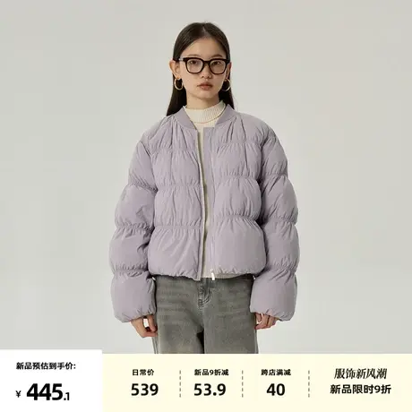 omont蛋挞家  90白鸭绒羽绒服女冬季新复古设计感面包服外套商品大图