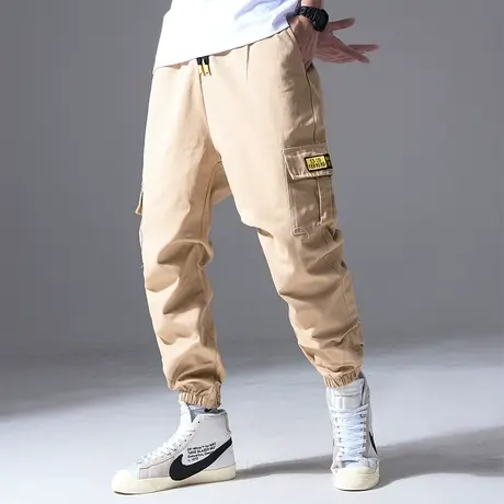 美式休闲裤全棉耐磨厚款大口袋工装束小脚显瘦多口袋纯棉工装裤潮商品大图