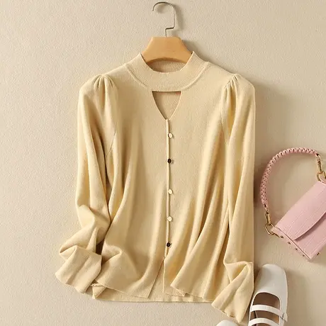 半高领毛衣套头打底衫女春装2024年新款内搭爆款百搭洋气针织衫女商品大图