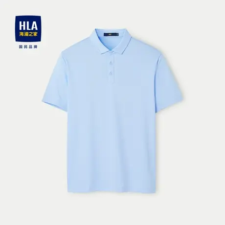 HLA/海澜之家运动速干短袖POLO衫2024春夏新款透气纯色翻领上衣男图片