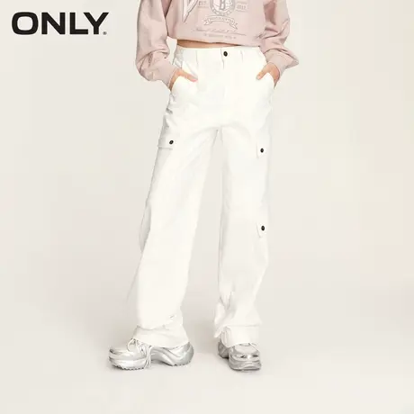 【甄选专享】ONLY奥莱时尚百搭宽松高腰直筒长裤休闲裤女商品大图
