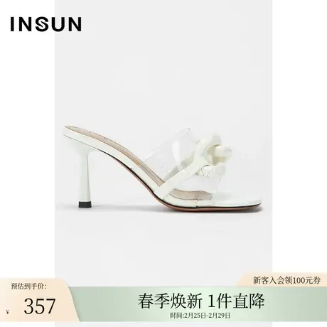 INSUN恩裳夏季哑光方圆头凉鞋图片