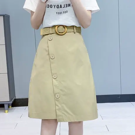 2022年夏季新款韩版阔腿裤半身裙时尚休闲直筒五分裤高腰A版裙裤图片