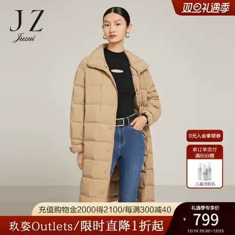 JZ玖姿小众设计感羽绒服2022冬季新款保暖白鸭绒休闲外套商品大图