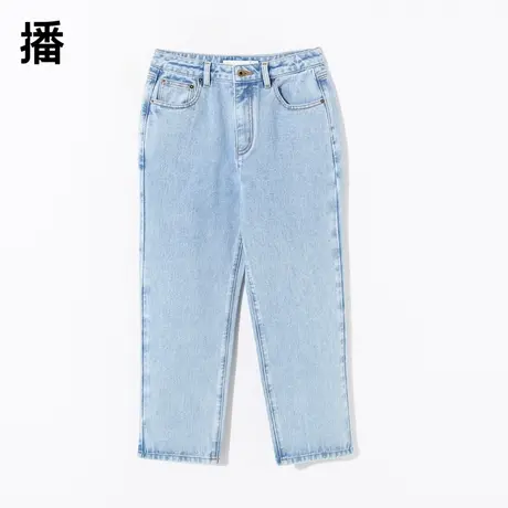 播蓝色牛仔裤女2023秋冬新款小个子休闲宽松显瘦直筒裤DDP4KD4907商品大图