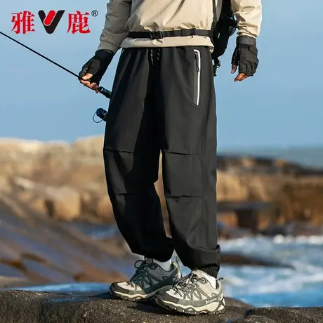 雅鹿机能工装裤男2025款春秋季新款运动直筒束脚裤男百搭休闲长裤图片