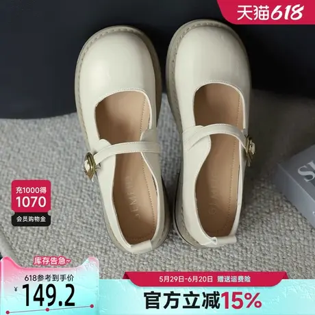 戈美其法式玛丽珍鞋女2025春季新款软底小皮鞋春天配裙子乐福鞋女商品大图