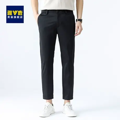 雅鹿九分裤男士夏季薄款商务休闲裤春秋装修身显瘦直筒西裤长裤子商品大图