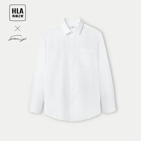 HLA/海澜之家轻商务衫及系列长袖正装衬衫24春夏新衬衫领衬衣男商品大图