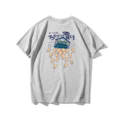 日系复古潮牌卡通印花bf风短袖t恤学生休闲情侣装小清新半袖体恤商品大图