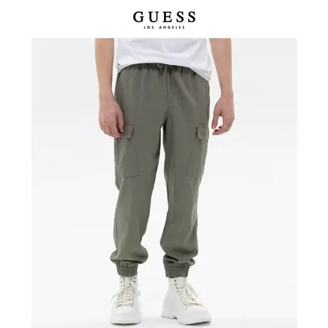 【38上新季】GUESS款男宽松工装裤抽绳松紧腰束脚休闲长裤商品大图
