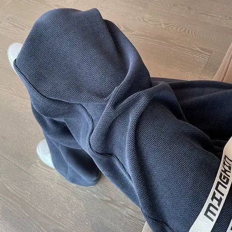 雪尼尔阔腿裤女秋冬2023新款高腰休闲垂感条绒直筒裤灯芯绒裤子商品大图