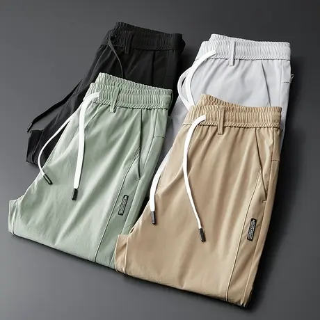 冰丝裤男士速干休闲长裤夏季薄款直筒宽松紧腰运动夏裤男裤子男款商品大图