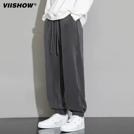 VIISHOW运动卫裤校园大码裤子男款长裤宽松秋冬季男束脚裤休闲裤商品大图