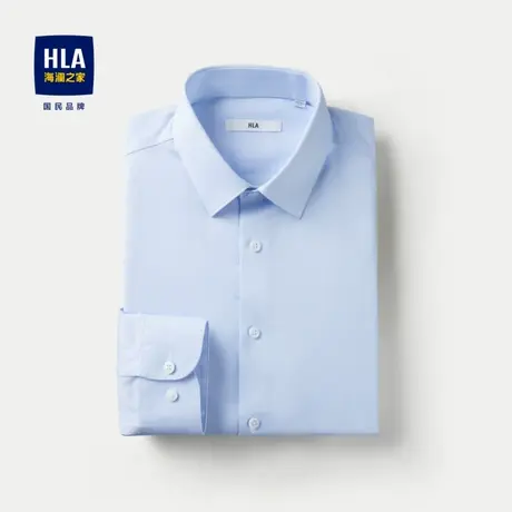 HLA/海澜之家条纹长袖正装衬衫2024春夏新款尖领免烫纯棉衬衣男图片