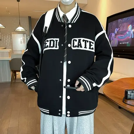 棒球服外套男生春秋美式潮牌潮流痞帅秋季青少年飞行员夹克上衣服商品大图