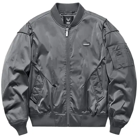 VIP解构设计感飞行员夹克男春秋拼接棒球服宽松潮牌美式高街外套商品大图