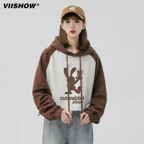 VIISHOW美式慵懒连帽长袖卫衣男2024春款潮牌休闲百搭宽松上衣服商品大图