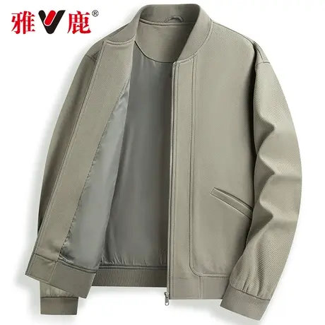 【抗皱肌理】雅鹿斜纹夹克男2024春季新款防风棒球领黑色通勤外套商品大图