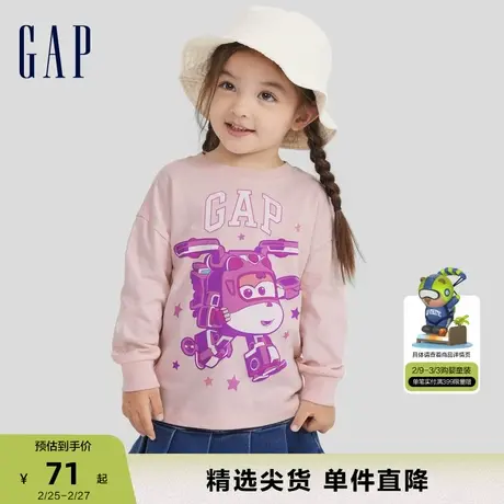 【超级飞侠联名】Gap女幼童春秋长袖运动上衣儿童装活力T恤765999商品大图