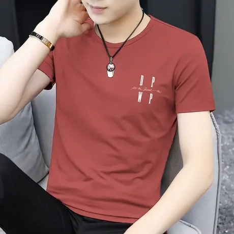 莫代尔短袖t恤男装2023新款夏季冰丝速干半袖凉感上衣服印花体恤商品大图