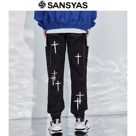 木村三社x救赎系列剑型十字架休闲工装束脚裤男ins港风百搭秋冬款商品大图