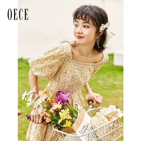 Oece复古碎花裙2023新款春夏女装温柔系连衣裙春季仙女裙气质裙子图片