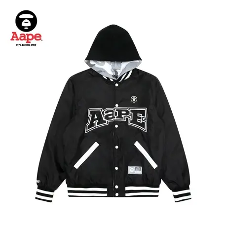 Aape旗舰店男装秋冬双面穿迷彩猿颜徽章抽绳连帽外套7536XXJ商品大图